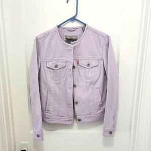 Levi's Women's Light Purple Collarless Denim Jacket Size Small